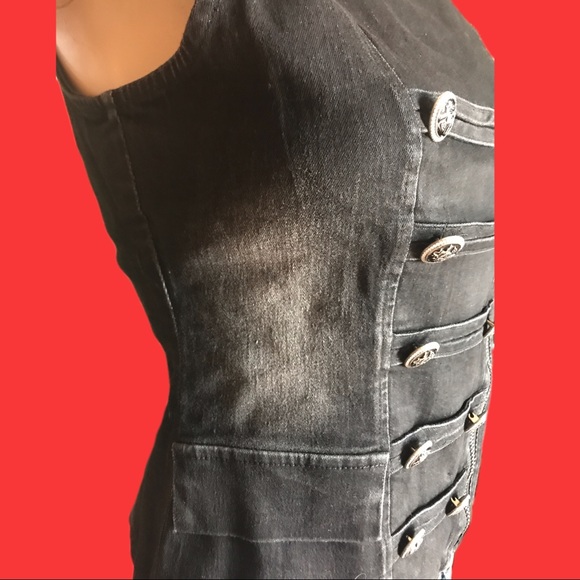 Black Denim Vest - Picture 3 of 7